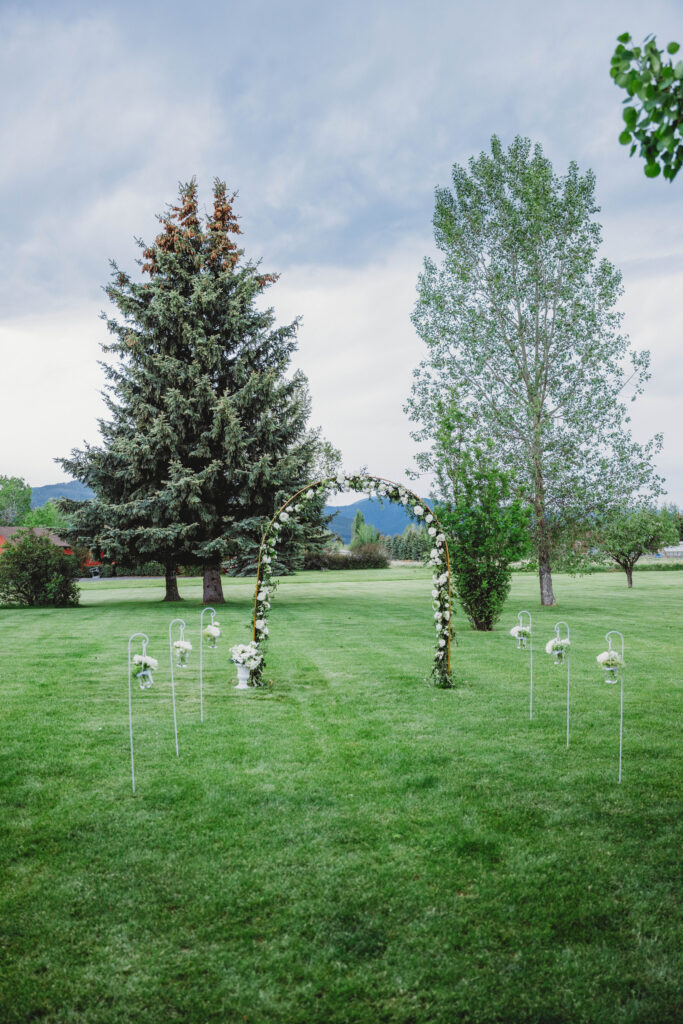 intimate wedding backyard setup
