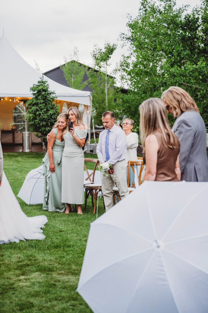family gathered for a wedding ceremony